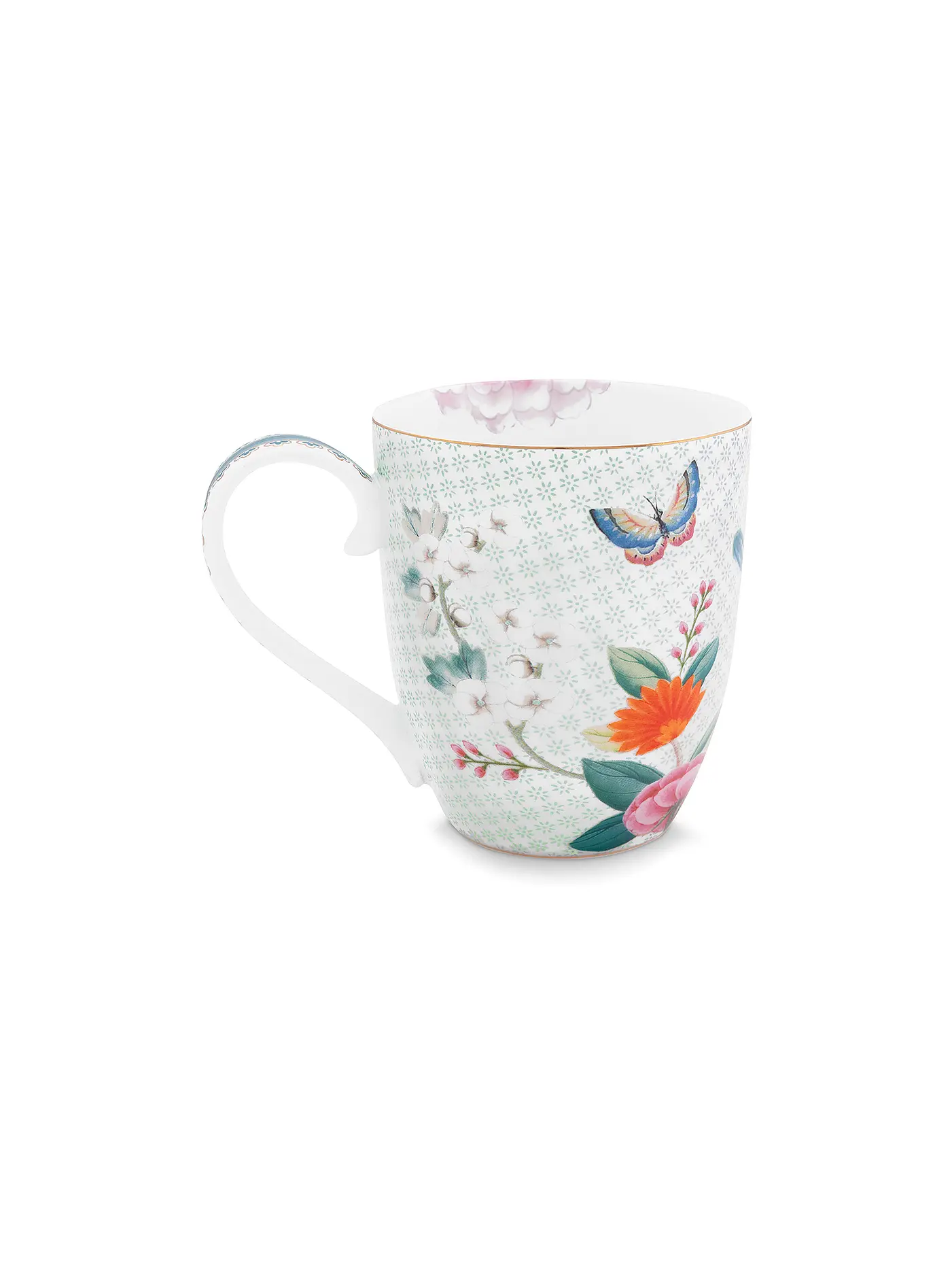PIP STUDIO | Henkelbecher X-Large BLUSHING BIRDS 450ml Weiss | 
